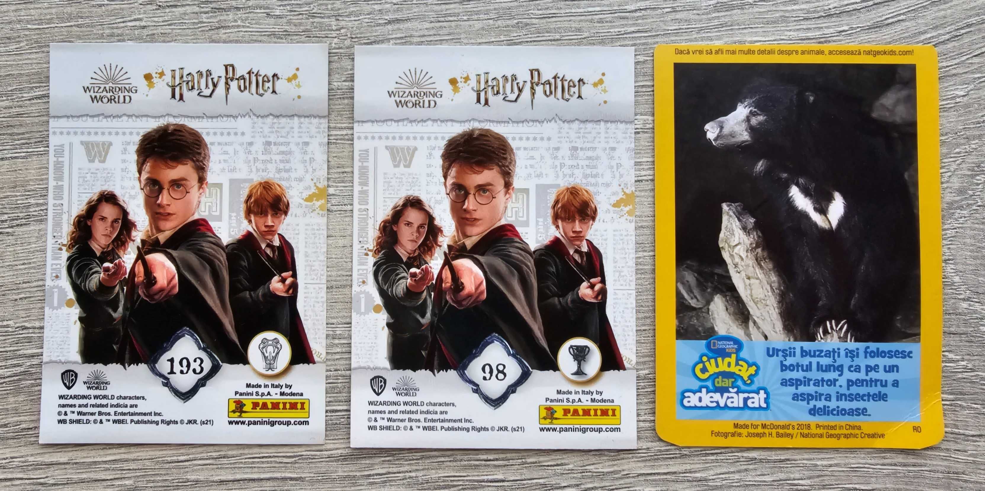 Cartonașe Panini Harry Potter Animatera și National Geographic