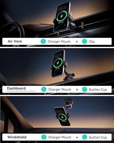 Ново Qi2 15W Магнитно Безжично Зарядно и Държач за Телефон за Кола