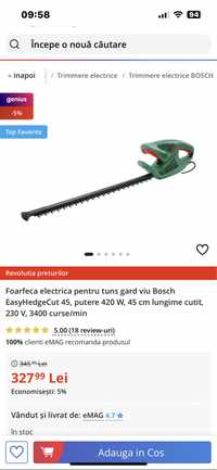 Vând Bosch Foarfeca electrică Easy HedgeCut 45