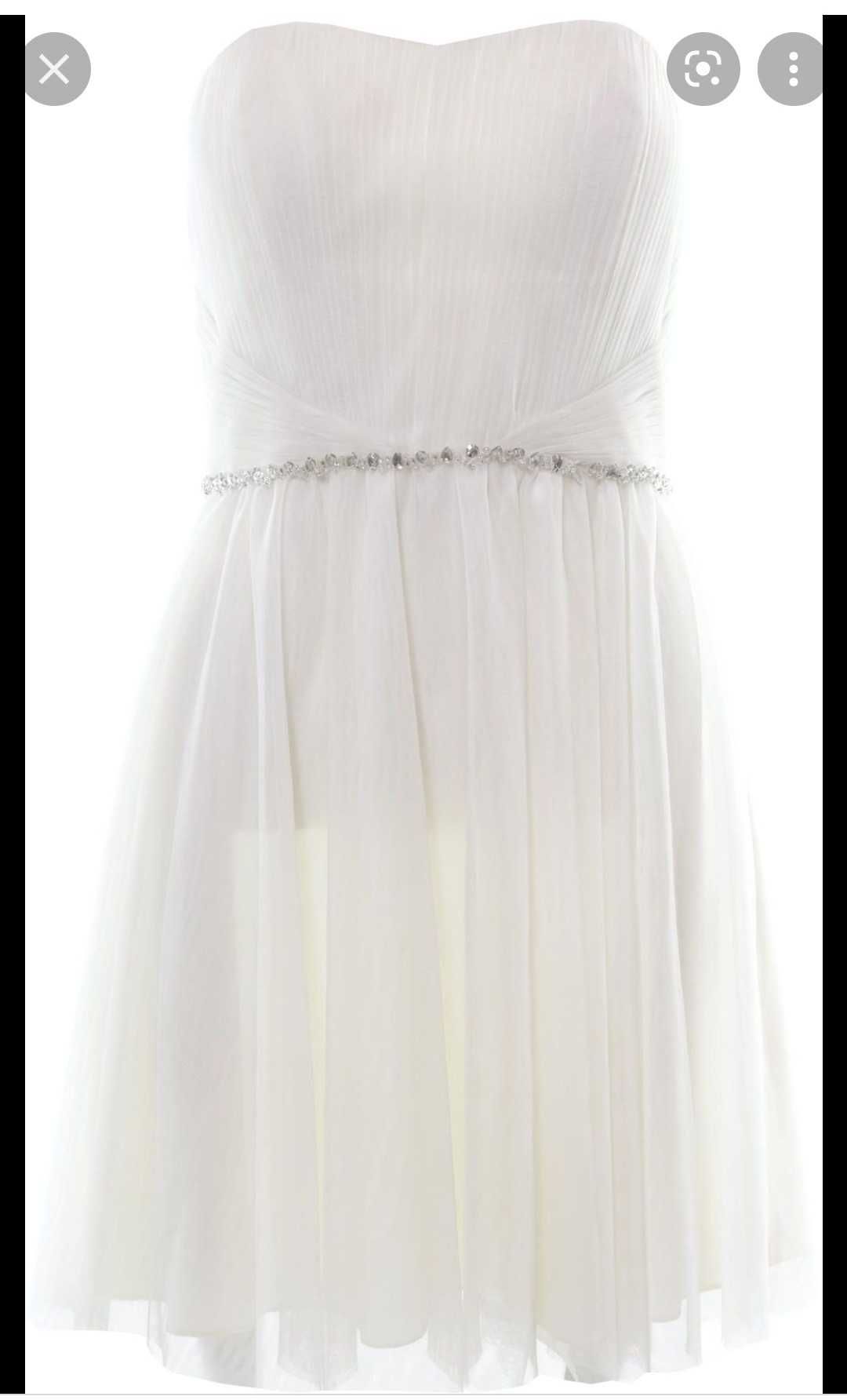 Бяла официална рокля, подходяща за повод/подпис LAONA