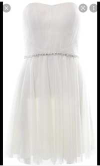 Бяла официална рокля, подходяща за повод/подпис LAONA
