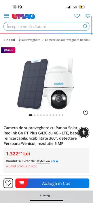 Cameră de supraveghere cu panou solar – Nouă, în cutie