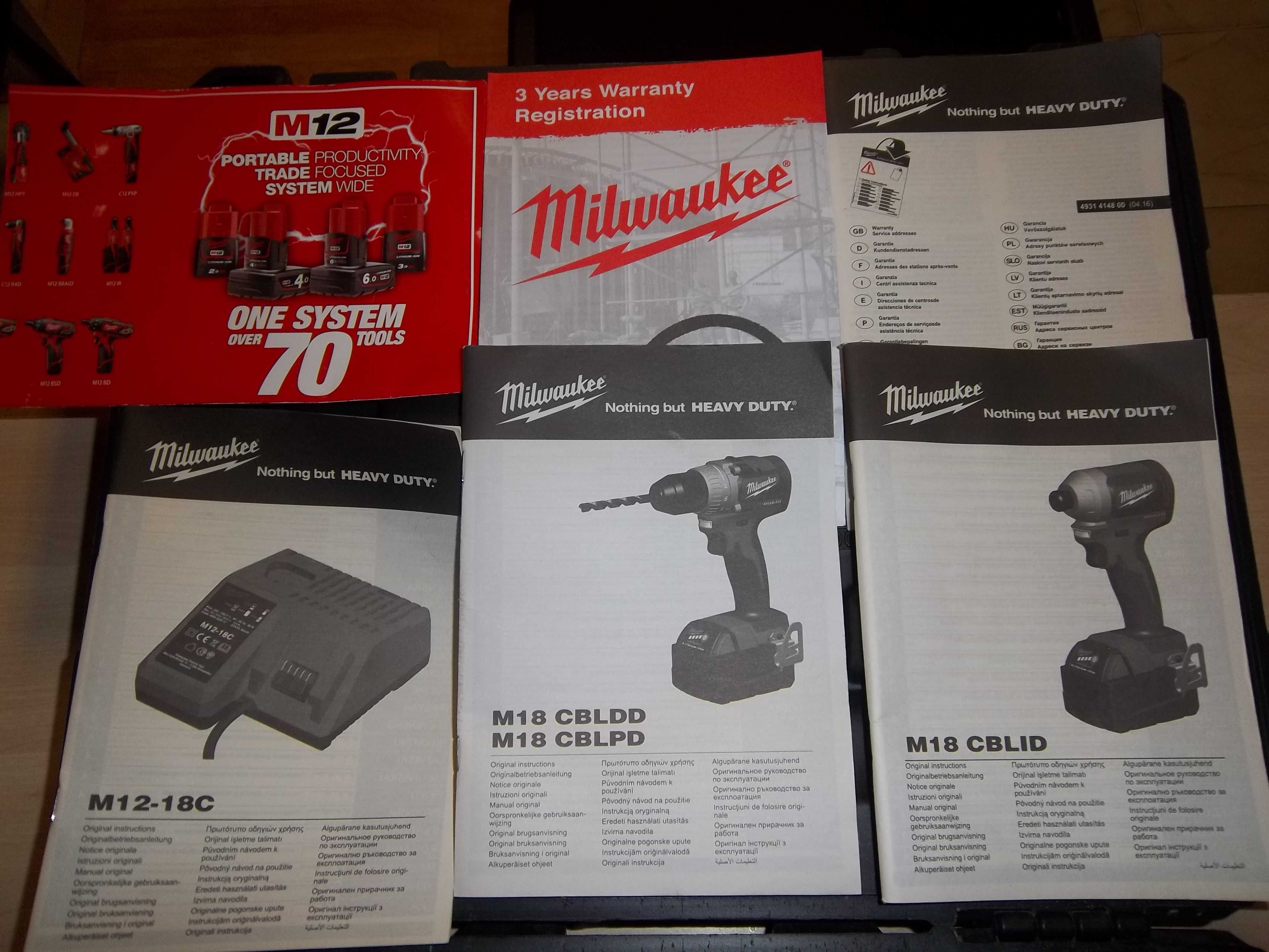 Комплект акумулаторни инструменти Milwaukee M18 CBLPD M18CBLID 18V