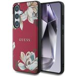 Guess grained flowers magsafe за samsung galaxy s25 - цвят фуксия