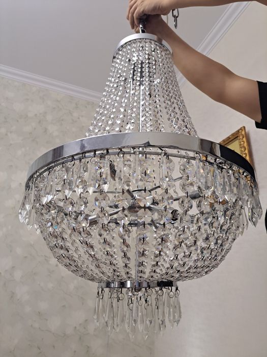 Люстра с кристаллами Ideal lux. Новая!
