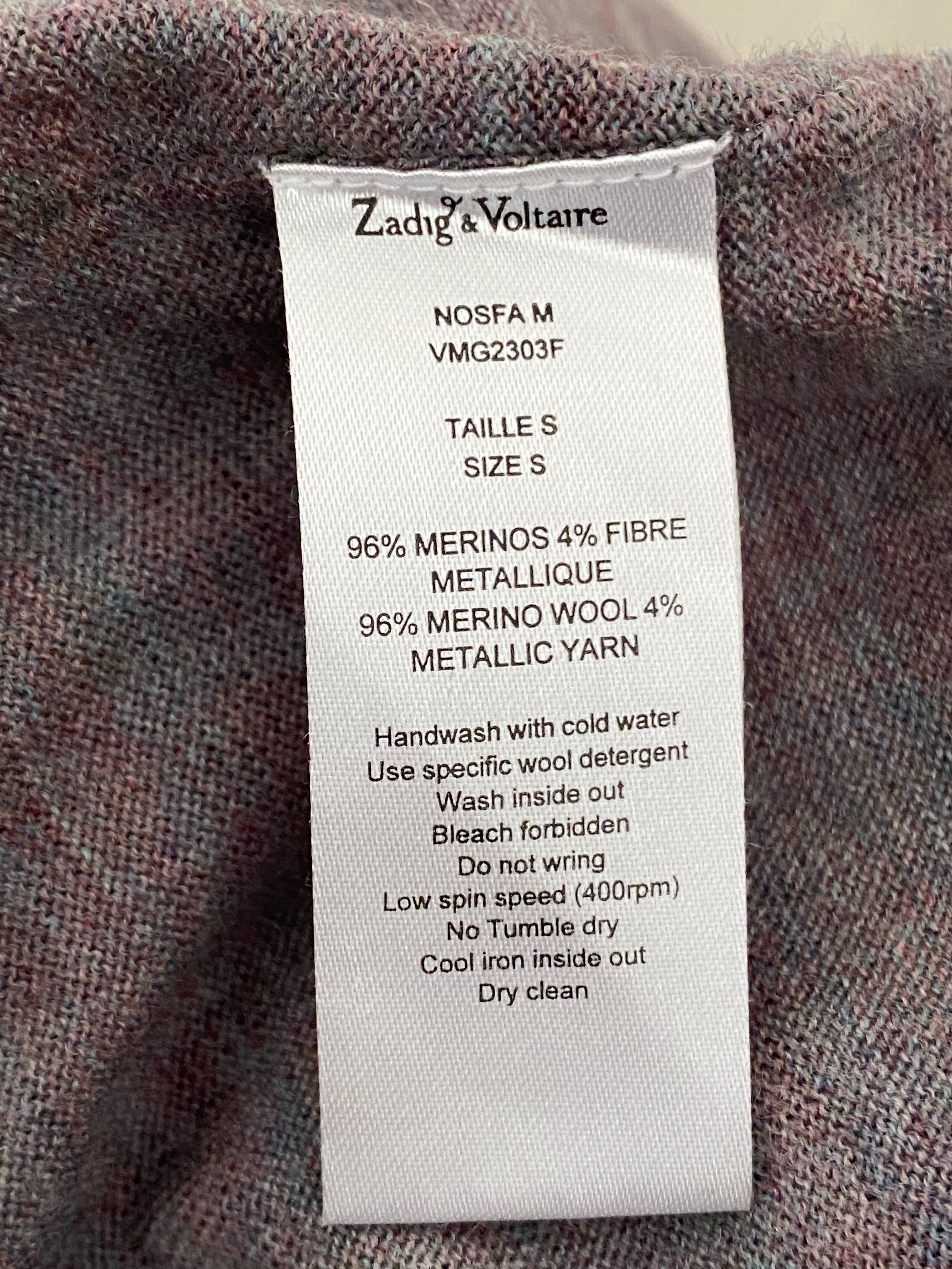 Pulover Zadig &Voltaire original
96% lana merinos 
Marimea S-M