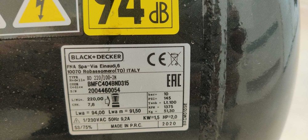 Compresor aer Black and Decker 100 litri
