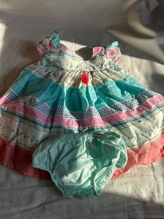 Rochiță Mothercare dungată + chiloțel asortat – 3-6 luni
