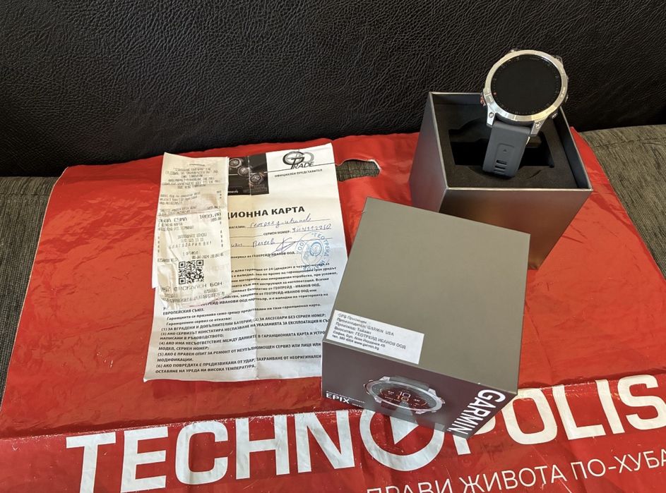 КАТО НОВ 47mm Garmin EPIX GEN 2 Гаранция Technopolis до 2026 г. Black