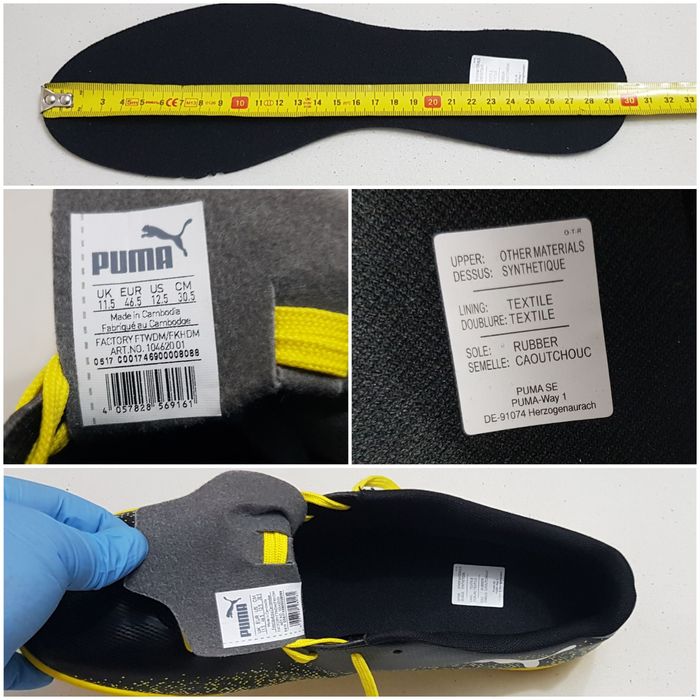 Ghete Noi fotbal Puma Truora IT, încălțăminte de sală profi mărimea 46