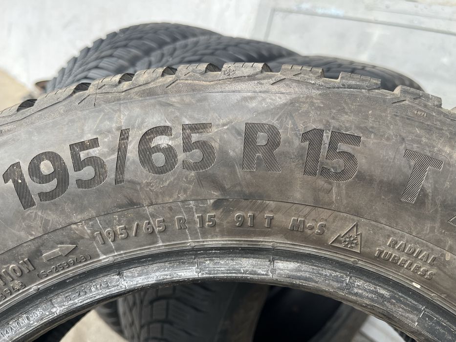 4 бр. зимни гуми 195/65/15 Continental DOT 3621 5,2-6 mm