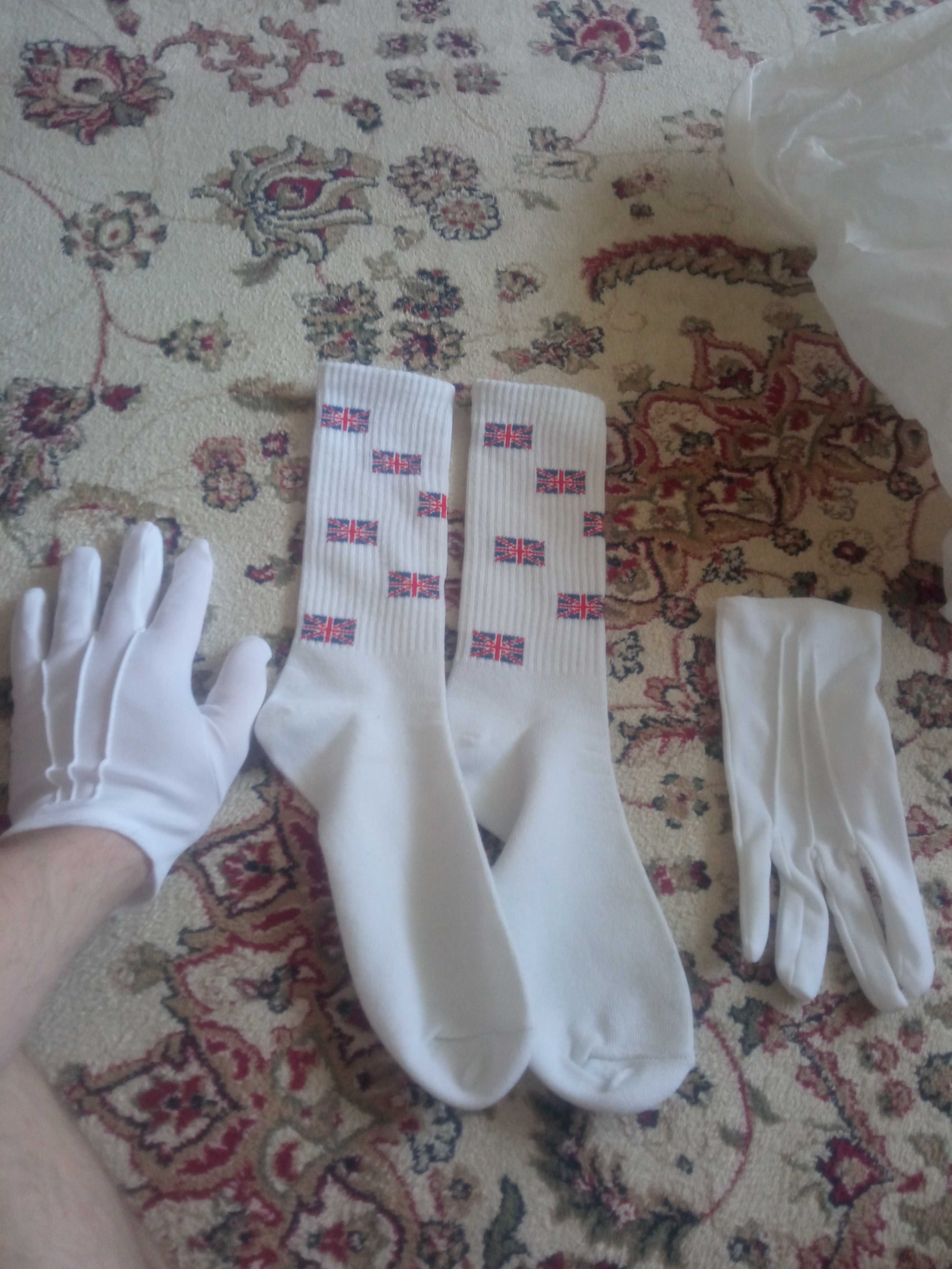 Новые Сувенирные носки английские и перчатки белые