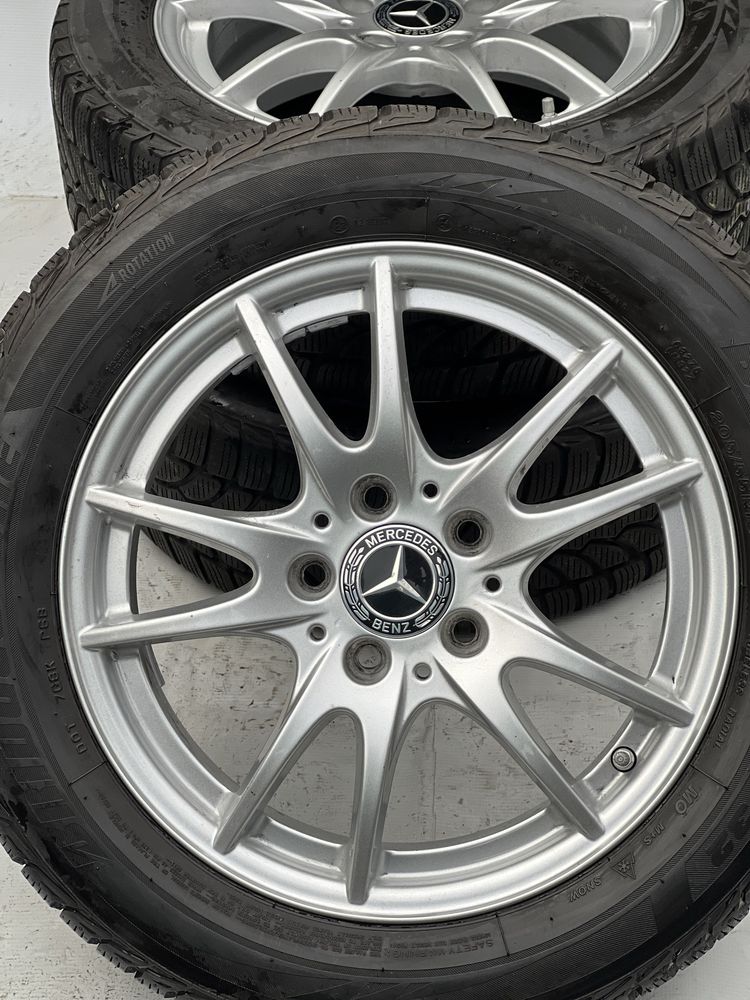 Jante aliaj originale Mercedes 5x112 R16 cu caucucuri 205/55/16 iarna