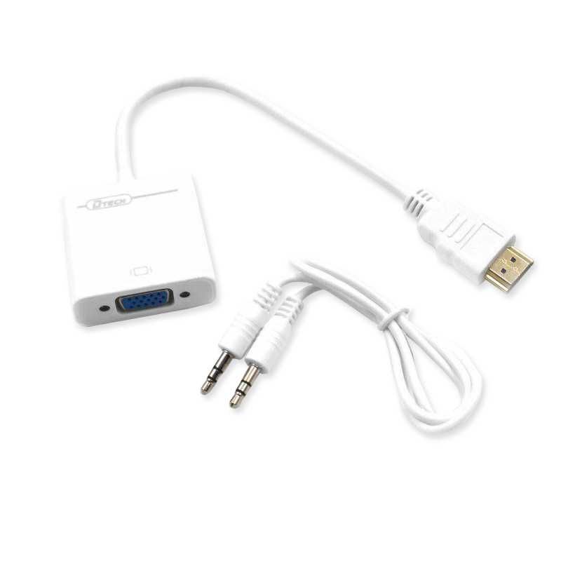 Конвертер HDMI M - VGA F + 3.5 мм, Dtech DT-6404