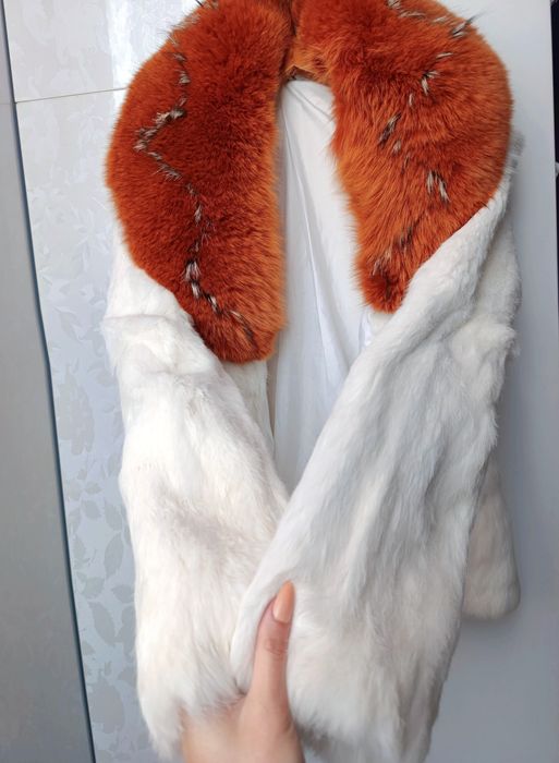 Палто от естествен косъм чинчила и лисица