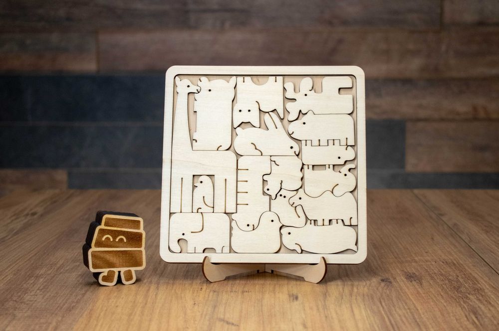 Дървен Пъзел "Зоопарк"