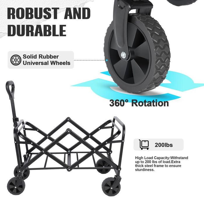 Сгъваема транспортна количка , помощна количка за багаж , плаж къмпинг