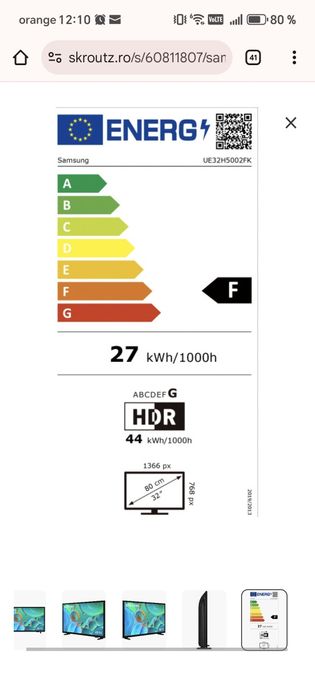 Televizor Samsung Smart 32" HD