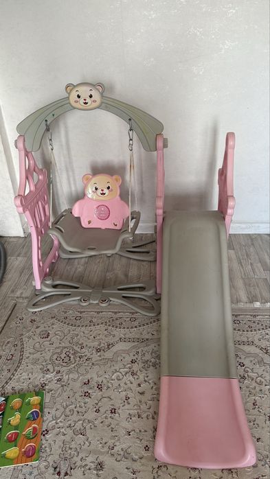 Детский качеля с горкой