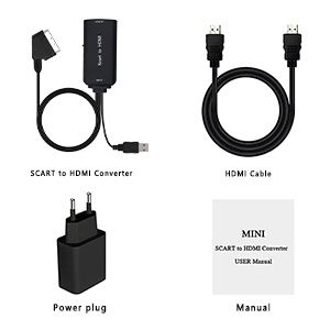 AMANKA SCART>HDMI кабелен конвертор/адаптер +SCART кабел Full HD 1080P