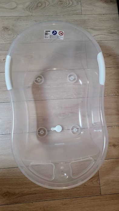 Cadita bebe anatomica, dop de scurgere, Frosted 79x50x30 cm, Childhome