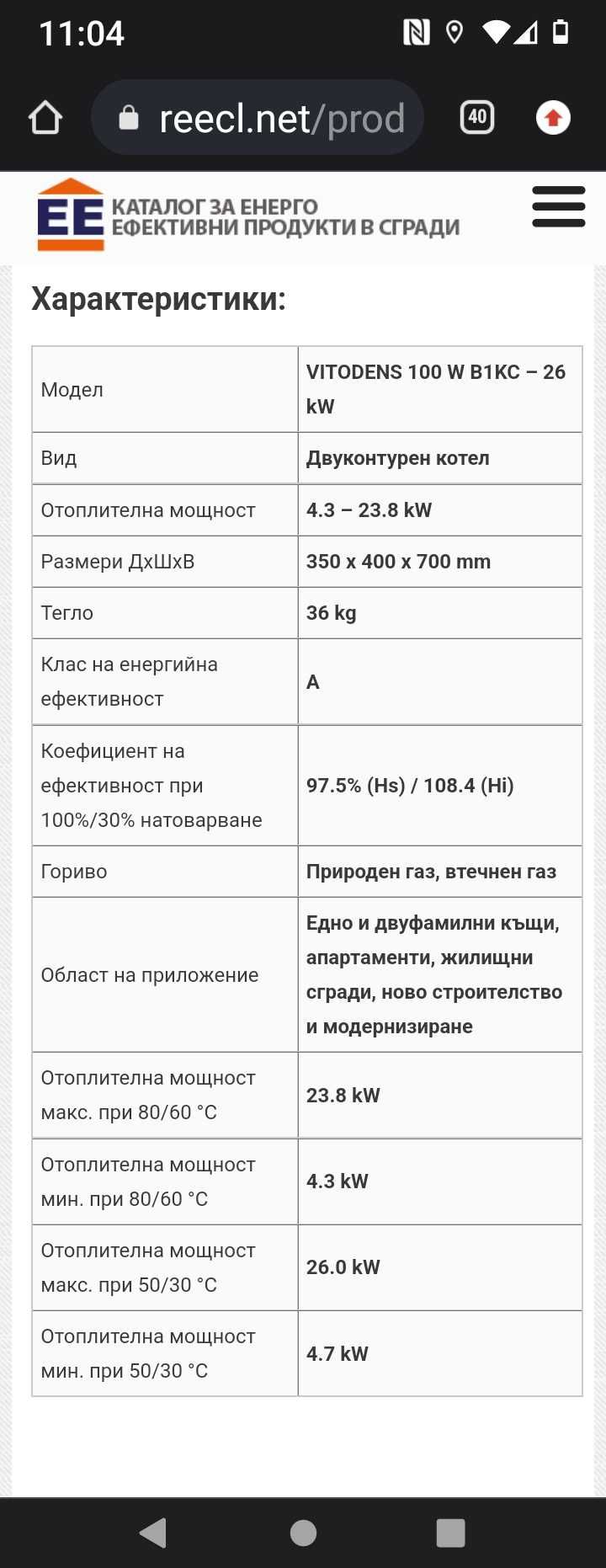 Газово котле Висман 26 kW/ Viessmann Vitodens 100-W