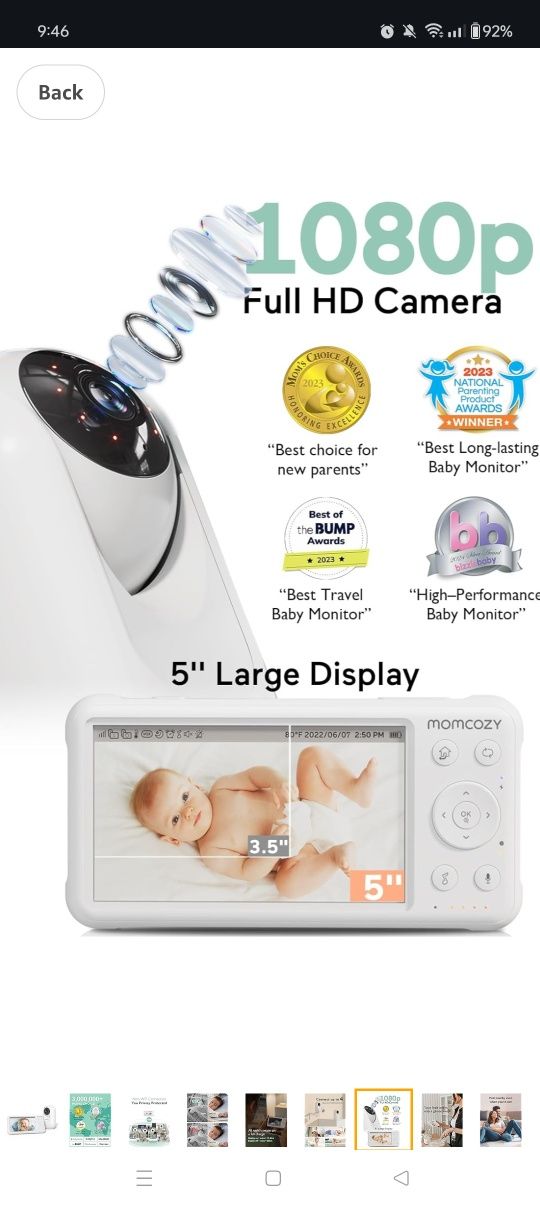 Camera Momcozy supraveghere bebeluși