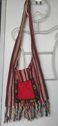 Shoulder Bag, Ethnic Embroidered Tassel Slant Cross Embroidered Floral
