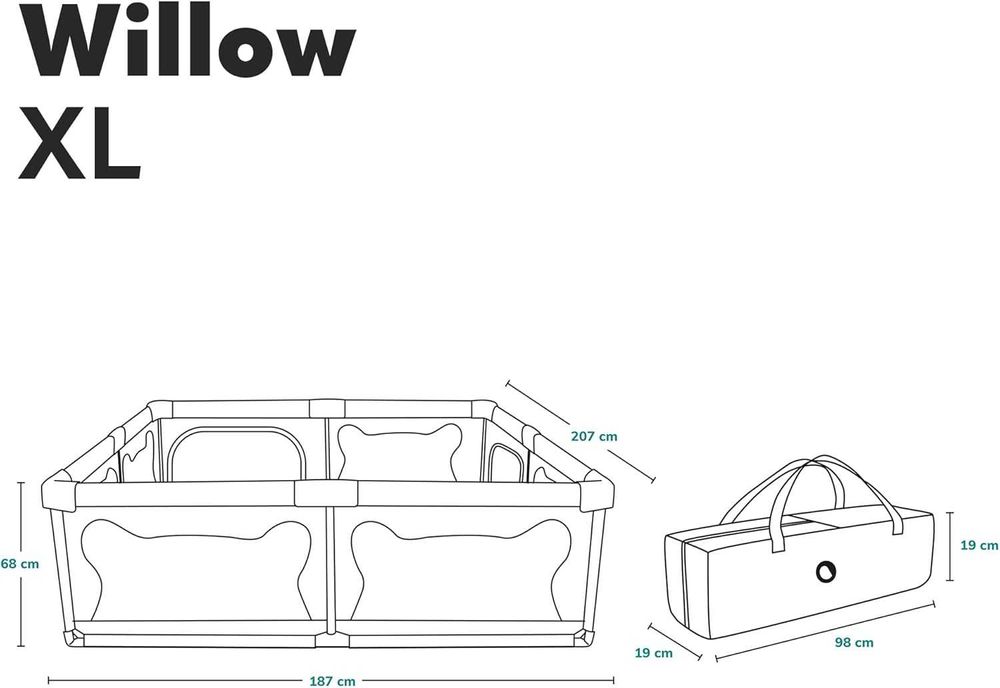 Tarc de joaca copii, Lionelo, Willow XL,180 x 200 cm, beige