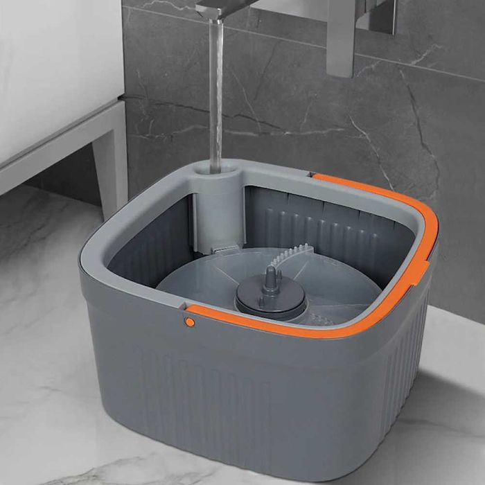 Set mop rotativ cu galeata centrifuga, separa apa murdara, 4 rezerve
