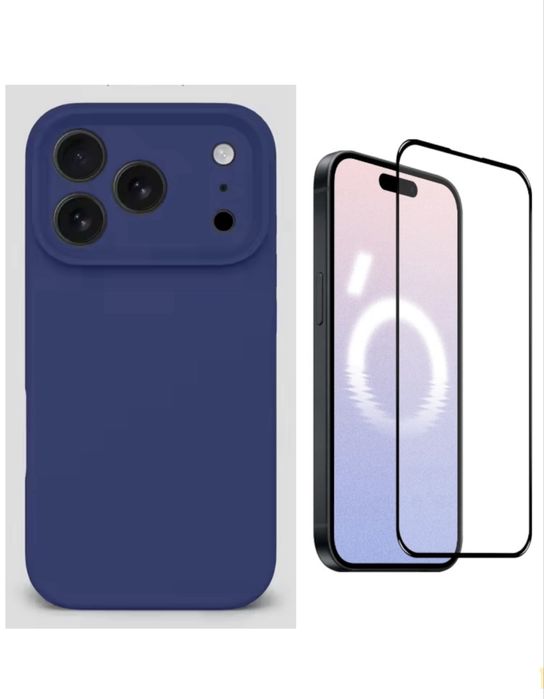 Husa Silicon Plate si Folie Sticla Curbata - Iphone 17 AIR PRO MAX