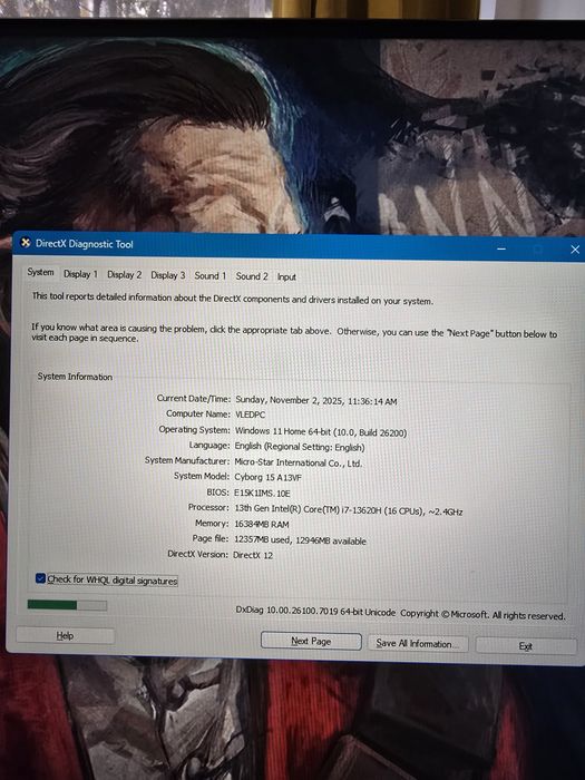Laptop Gaming MSI Cyborg 15 a13V