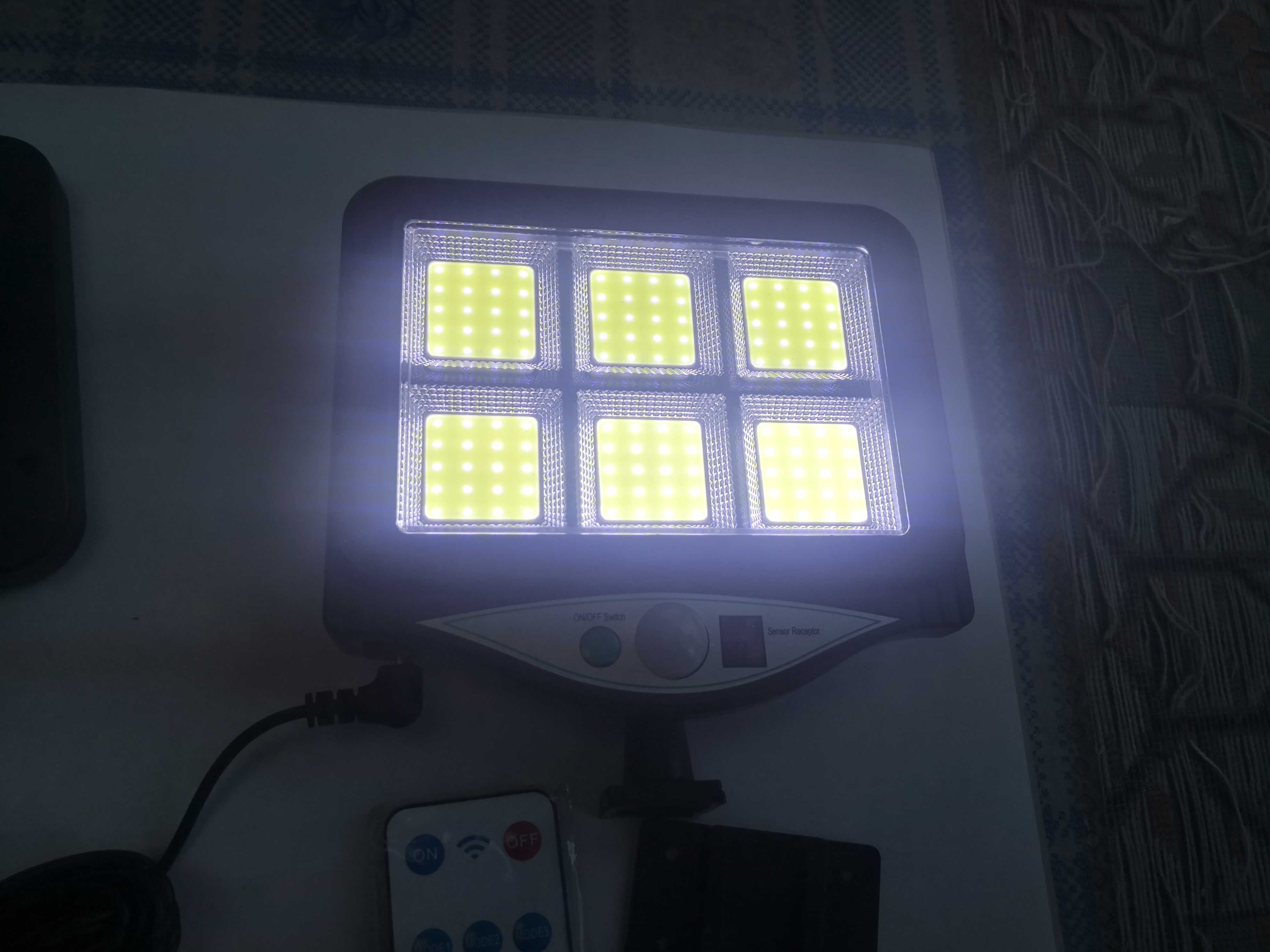 Lampa solara cu 6 led cob cu brate reglabile si telecomanda