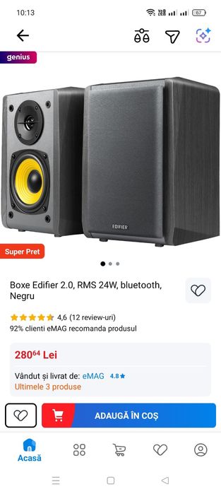 Boxe audio, noi, Edifier și Fenton.
