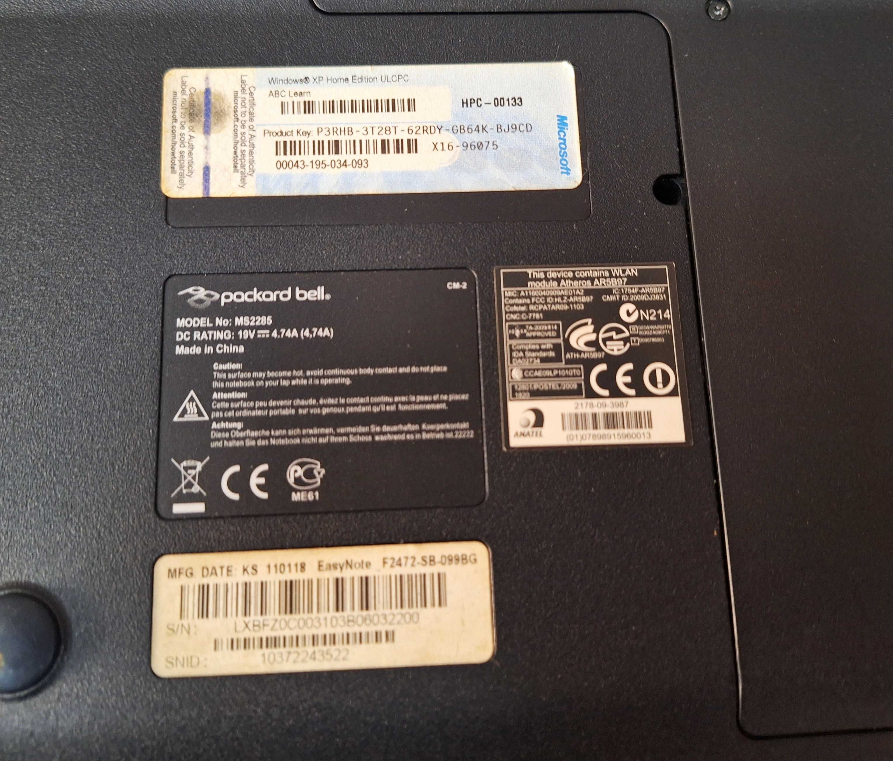 ПЕРФЕКТЕН! Лаптоп Packard Bell Easynote TJ72 (MS2285)