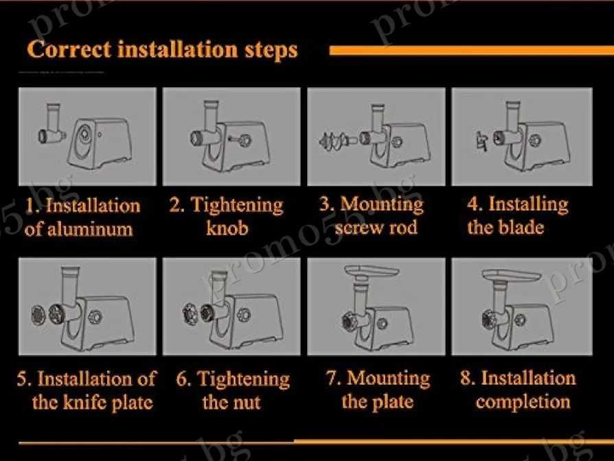 Електрическа Месомелачка 2800W с Остриета от Неръждаема Стомана