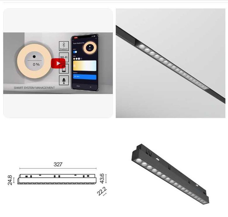 Bluetooth LED Осветител за магнитна шина Maytoni 18W 3000K-6000K