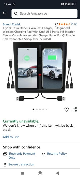 Încărcător wireless tesla 3 nou