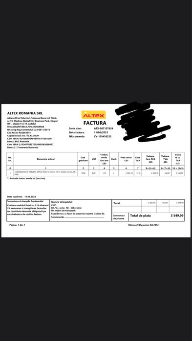 Tabletă Apple iPad 10 (2022) 10.9”, 64 GB, Cellular, Pink + APPLE PEN