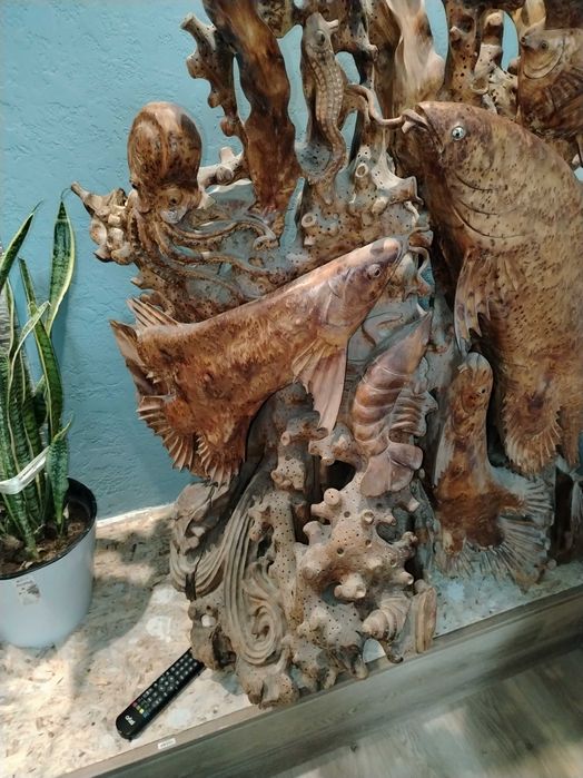 Композиция из корня дерева, ручная работа. Подводный мир.