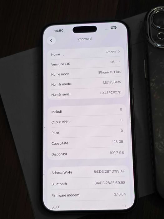 Iphone 15 Plus 128GB Green liber de rețea bateria 84%