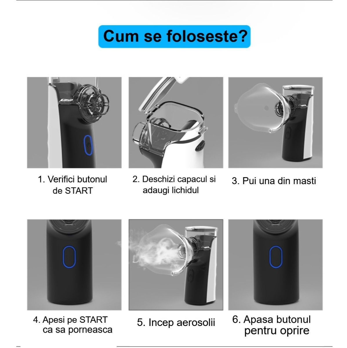 Aparat Aerosoli Portabil, Delicat, Eficient, Silentios, fara reziduri