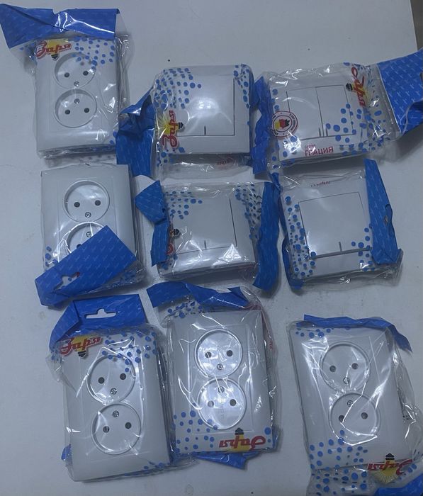 вынутренные розетки и выключатели за 1000 тг