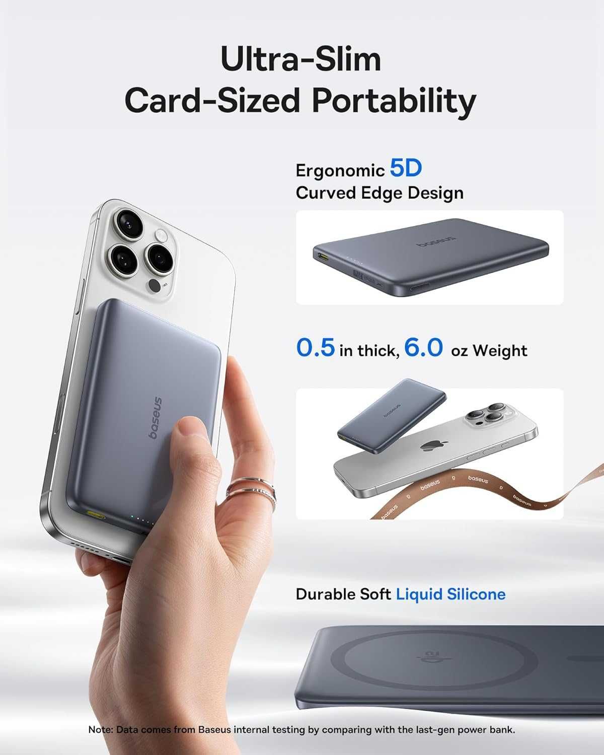 Baseus Picogo 10000mAh Qi2 15W/27W MagSafe батерия за iPhone 12-17