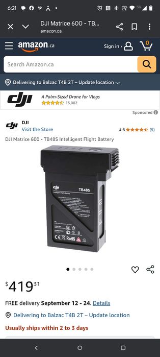 Pachet de 8 acumulatori DJI - MATRICE 600 & 600 Pro Intelligent Flight