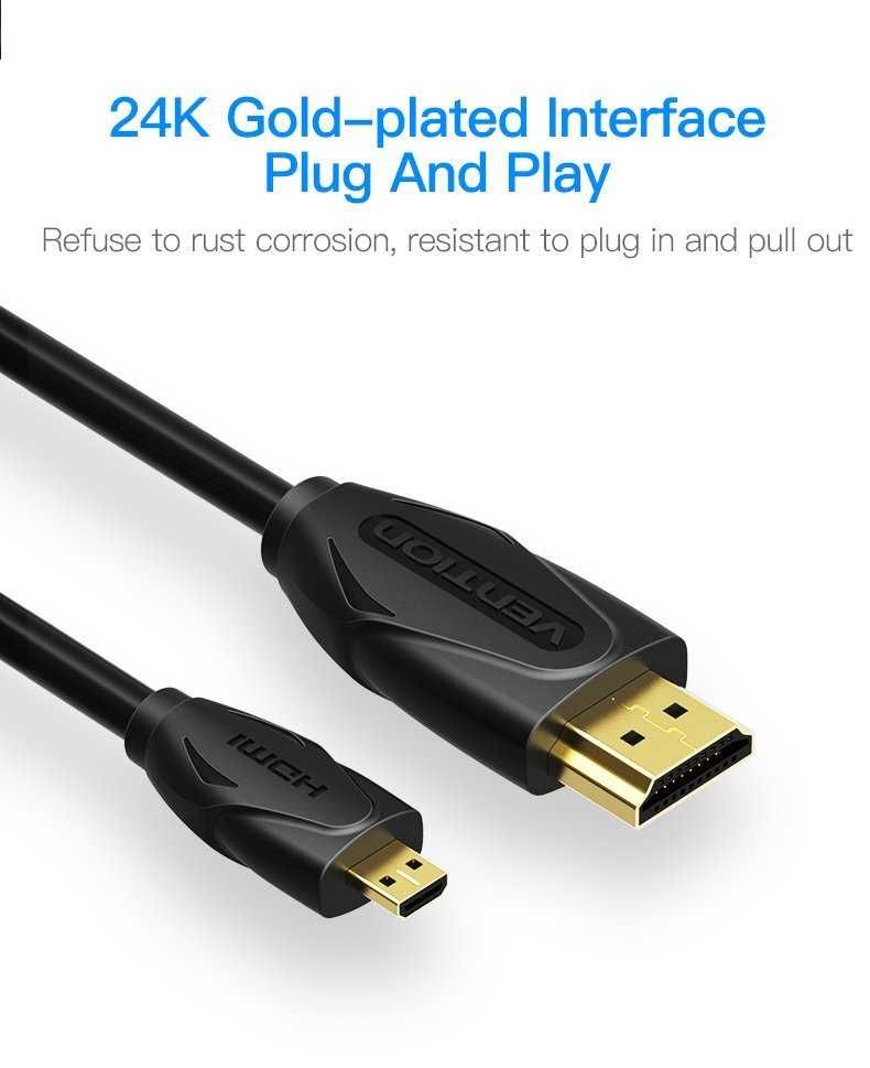 Кабел Micro HDMI2.0 / HDMI Cable 1.5M - Vention