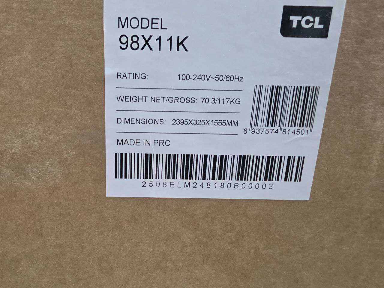 Телевизор TCL 98 QD-Mini Led 4K UHD  Новый модели в наличии