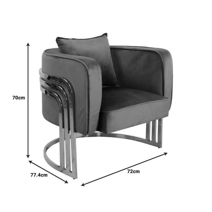 Фотьойл, Roblu, Розов, Черен, Кадифе, 72х77.4х70см.