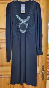 Платье облегающее с вышивкой бисером и пайетками 42_44разм