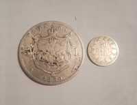 Monede 5 lei 1880 (gravor pe cerc-raruta);50 bani 1900 Carol l, argint